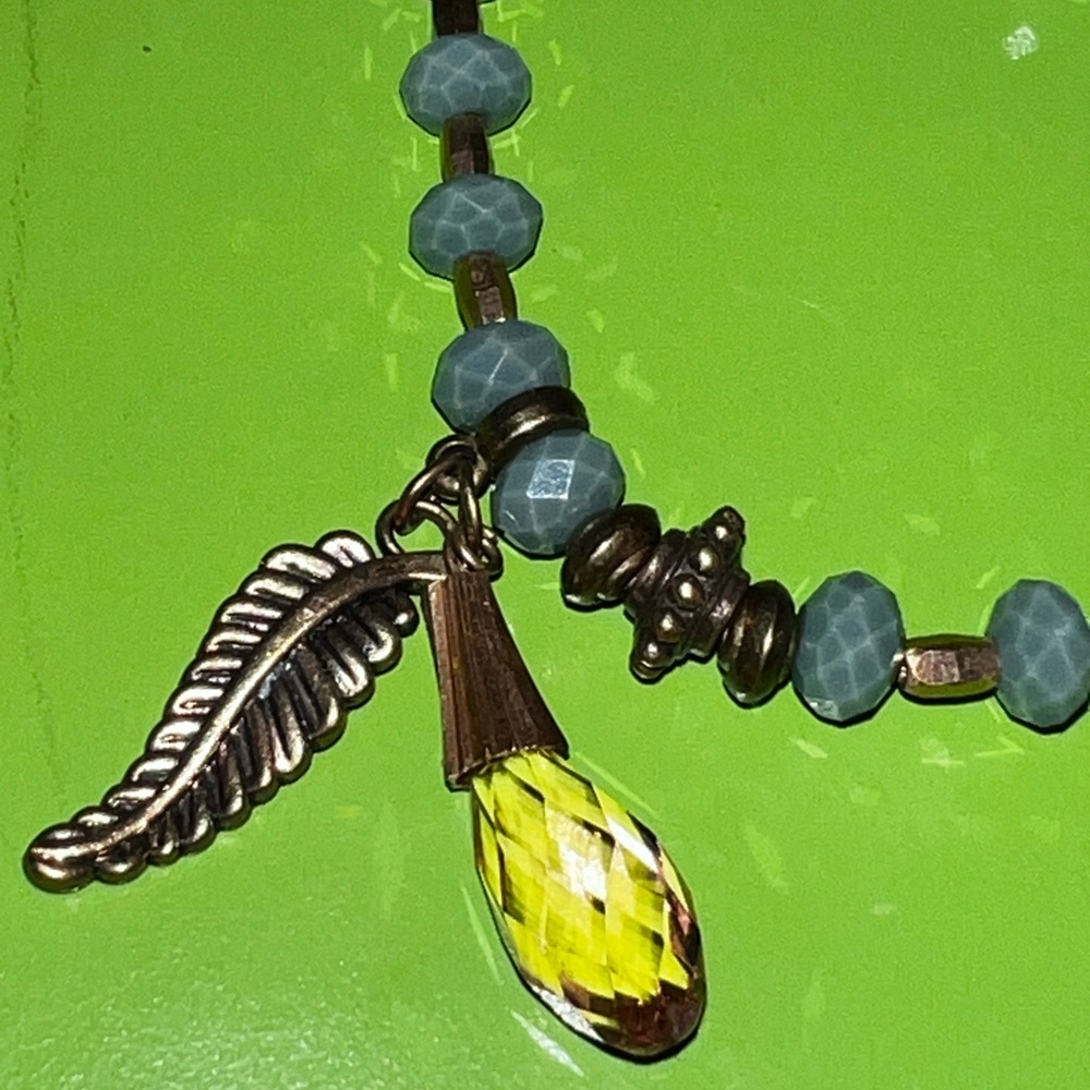 bead stretch bracelet beachy boho faceted glass stone charm stackable set 4 - Picture 12 of 16